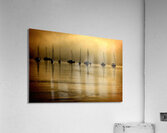 Anchored Out Under a Golden Sky  Acrylic Print