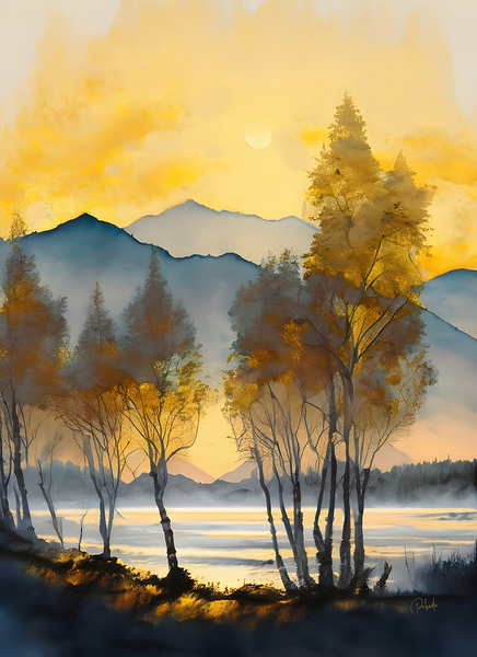 Morning Mountain Sun by Pabodie Art