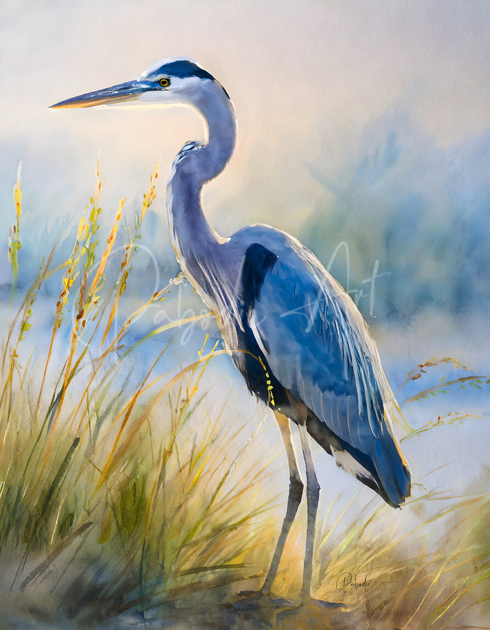 Blue Heron Beachside  Print
