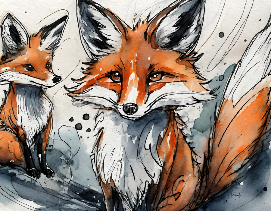 Foxy Friends  Print
