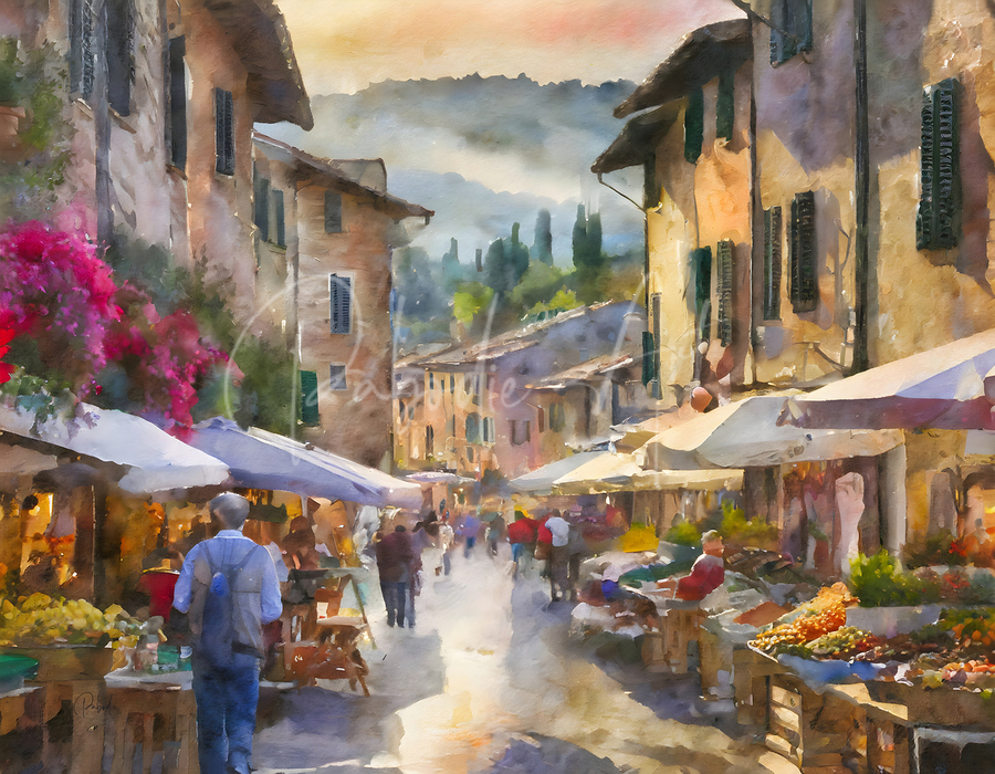 Tuscany Farmers Market  Print