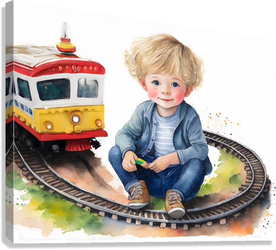 Me And My Train  Canvas Print