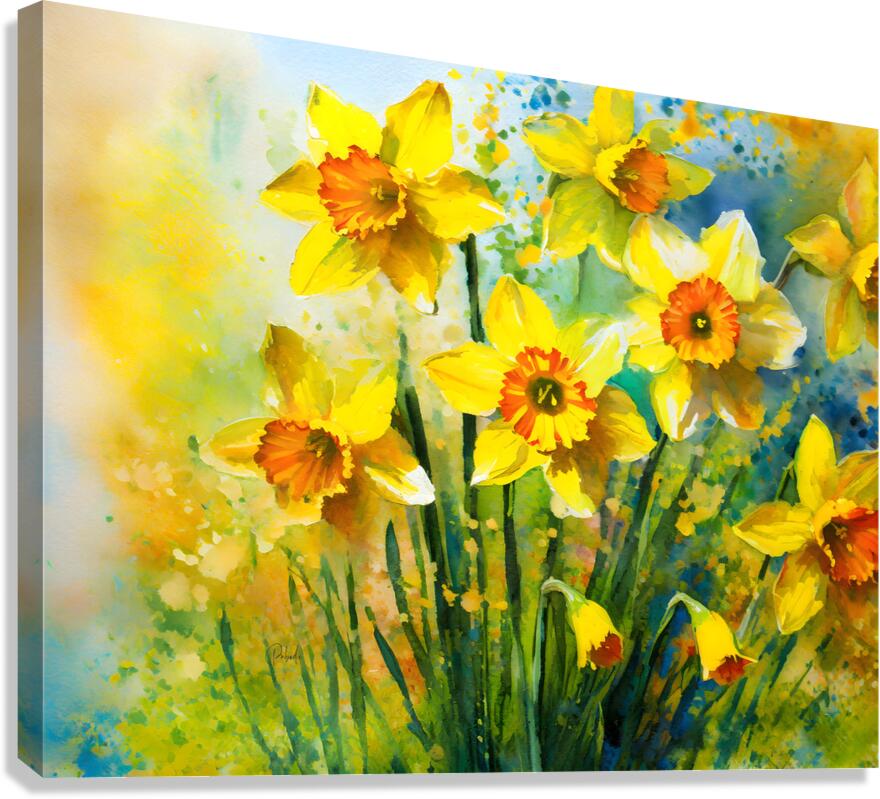 Bright Daffodills  Canvas Print