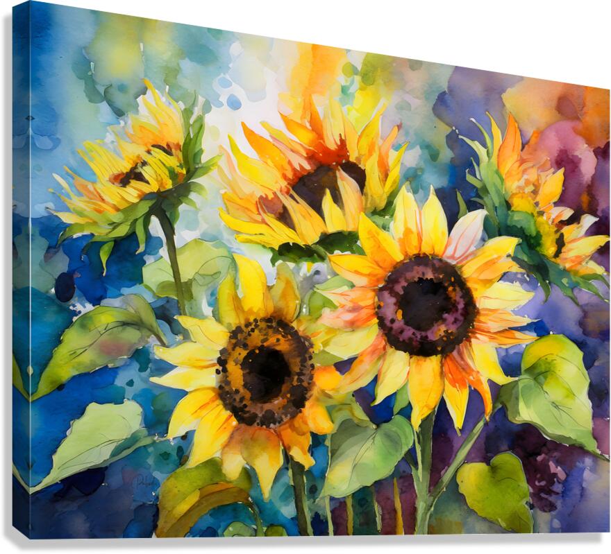 Sunflowers and Colors  Canvas Print