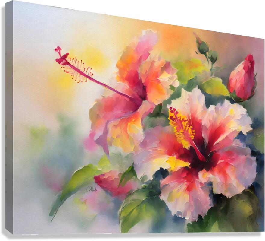 Just For Today Hibiscus  Canvas Print
