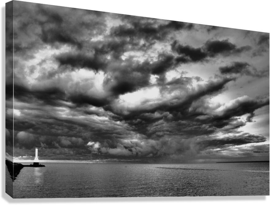 Huron Lighthouse  - Incoming Storm  Canvas Print