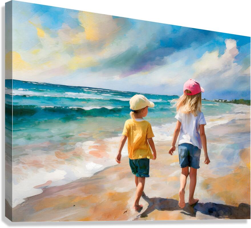 Sisters on the Beach  Canvas Print