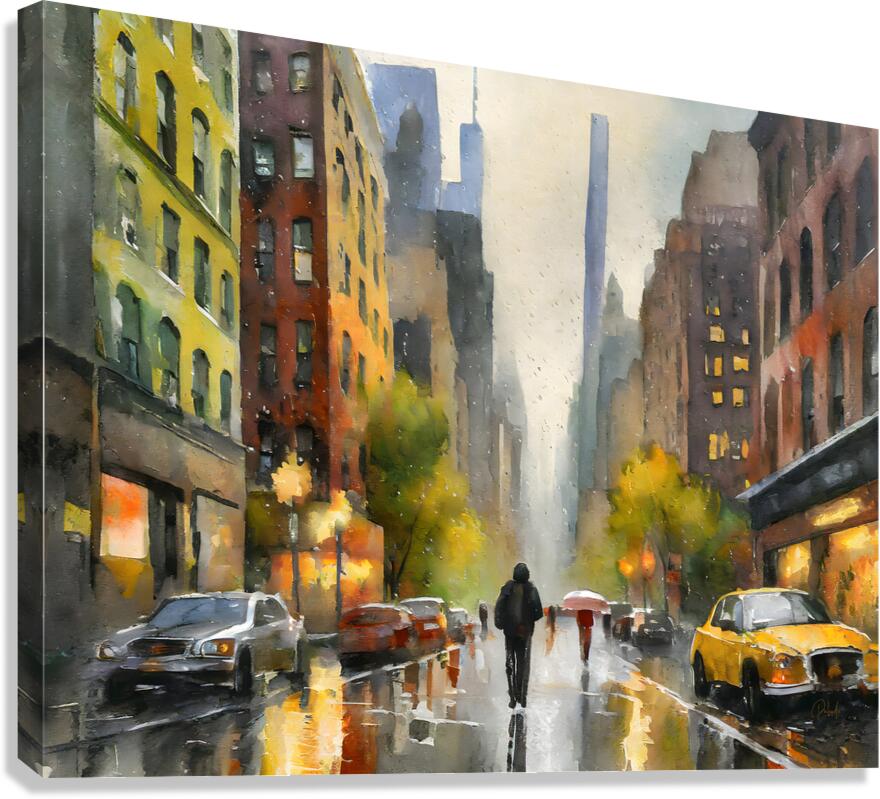 Rainy Day in Manhattan  Canvas Print