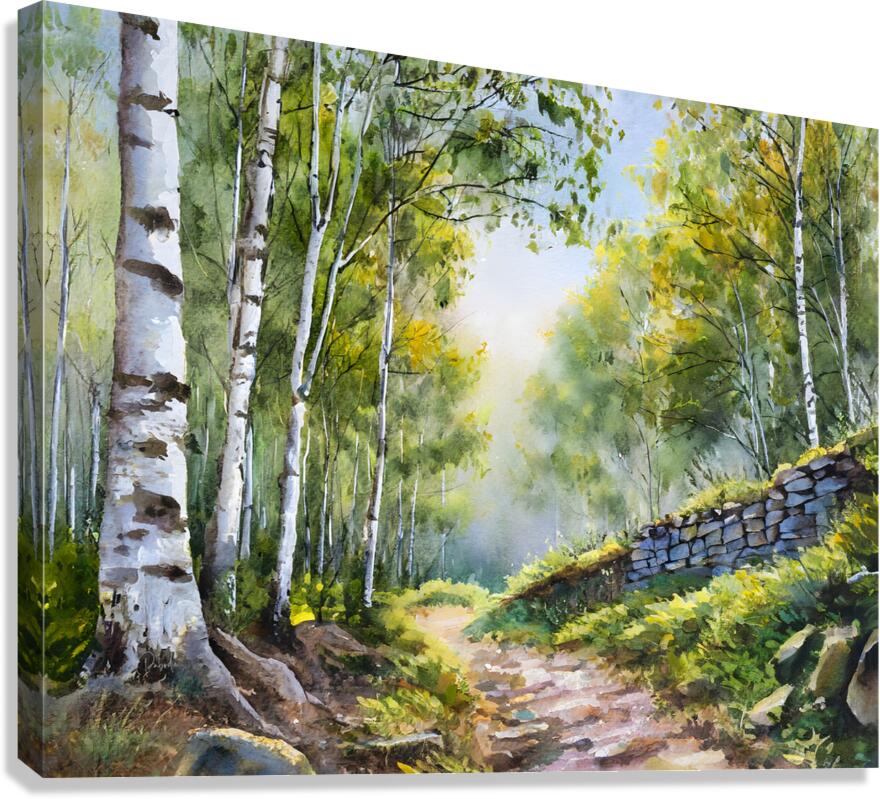 Path Through The Birches  Canvas Print