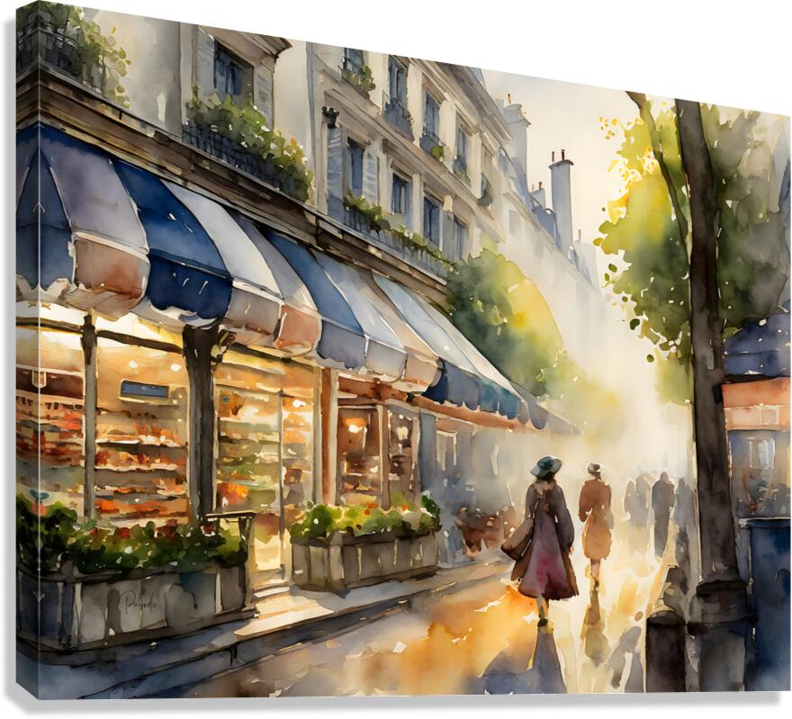 Street Shops in Paris  Canvas Print