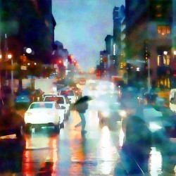 Reflections of New York CIty Streets In The Rain
