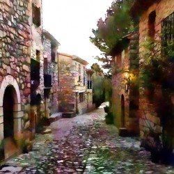 Tuscany Cobblestone Streets and Homes