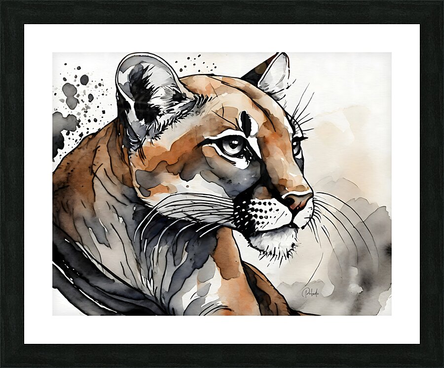 Courageous Cougar  Framed Print Print