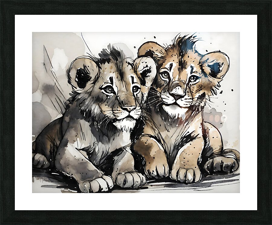 Little Lion Cubs  Framed Print Print