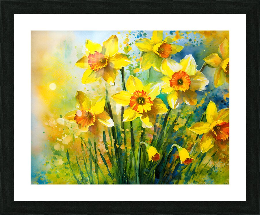 Bright Daffodills  Framed Print Print