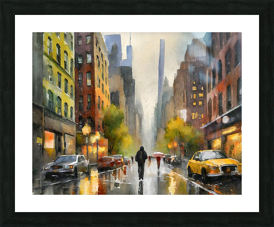 Rainy Day in Manhattan  Framed Print Print