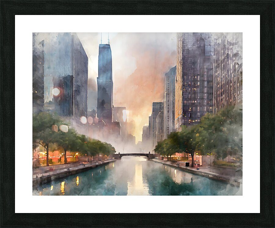 Chicago Riverwalk  Framed Print Print
