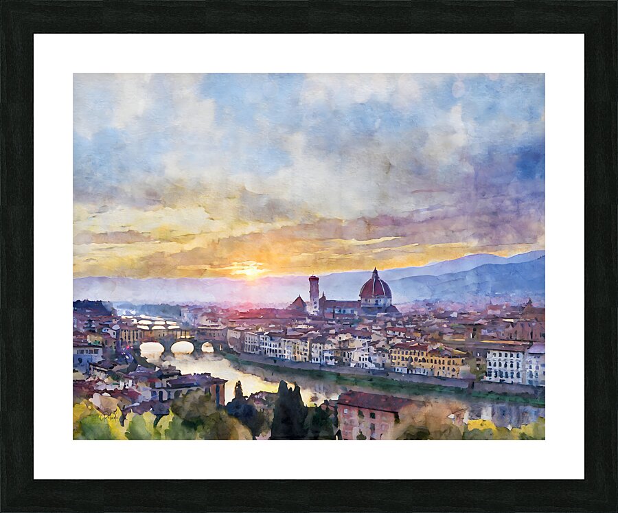 Florence Italy Skyline  Framed Print Print
