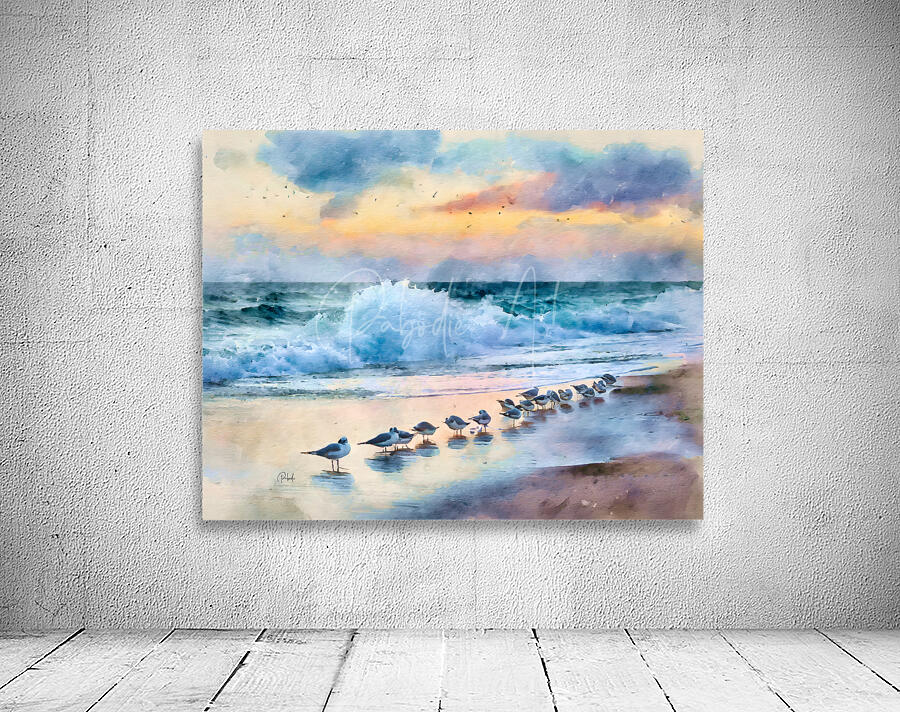 Sanderlings Along The Shore by Pabodie Art