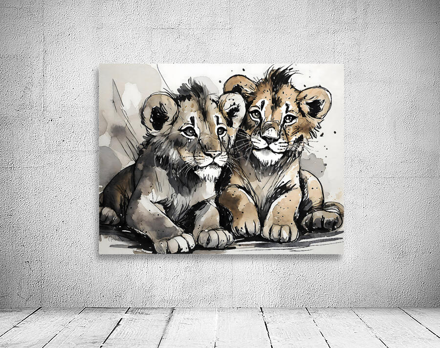 Little Lion Cubs by Pabodie Art