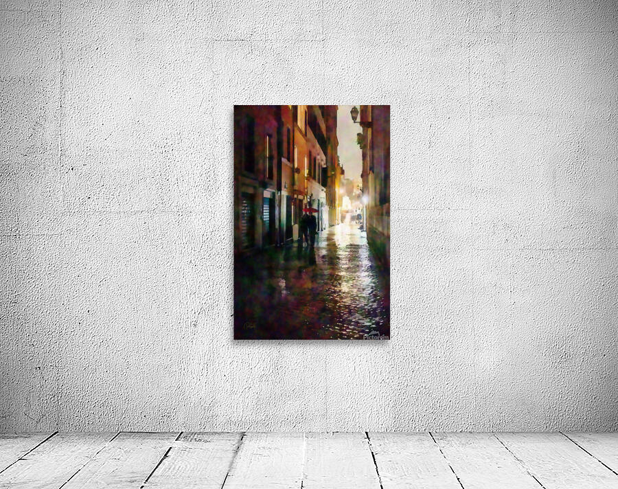 Rainy Walk Through a Cobblestone Alley by Pabodie Art