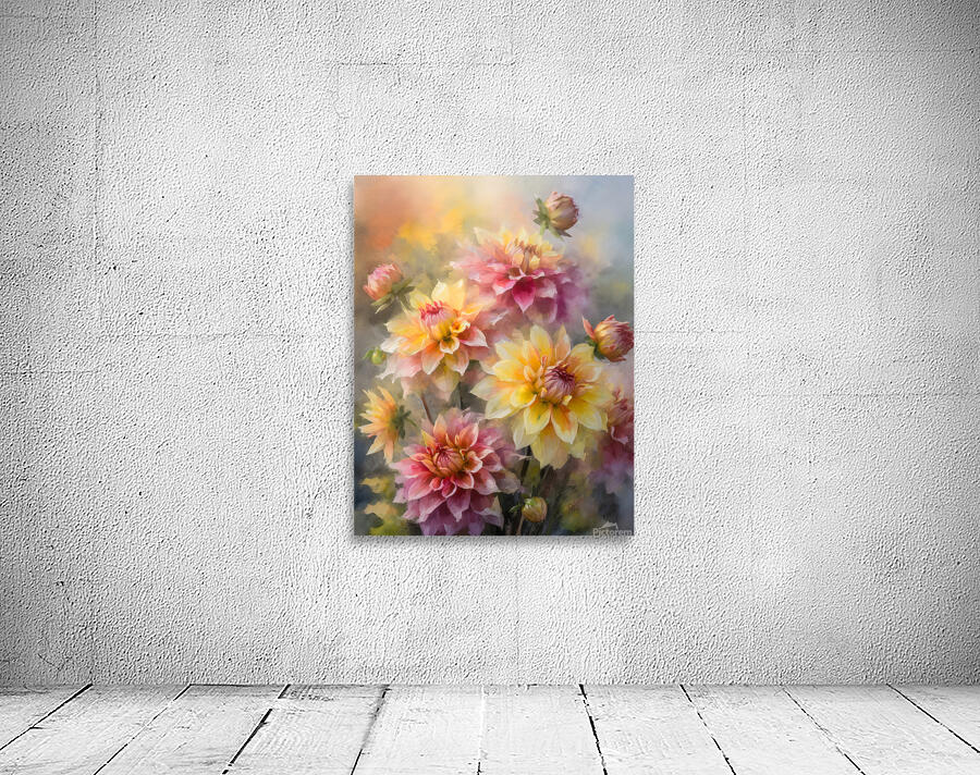 Dahlia Blooms and Buds by Pabodie Art