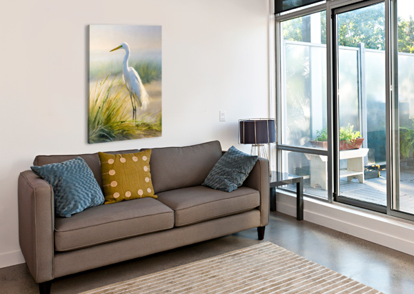 EGRET BY THE SEA PABODIE ART  Canvas Print