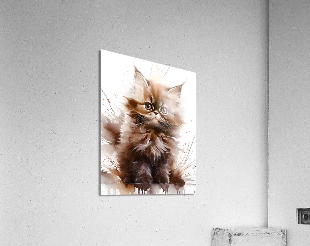 Chocolate Persian Kitten Ink Wash Acrylic Print
