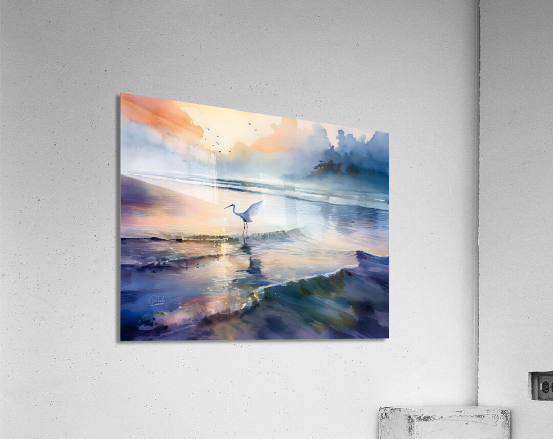 Egret Fishing Acrylic Print