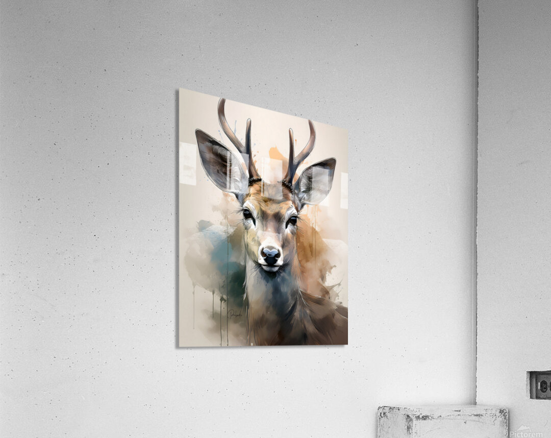 The Eyes of a Deer Inkwash Acrylic Print