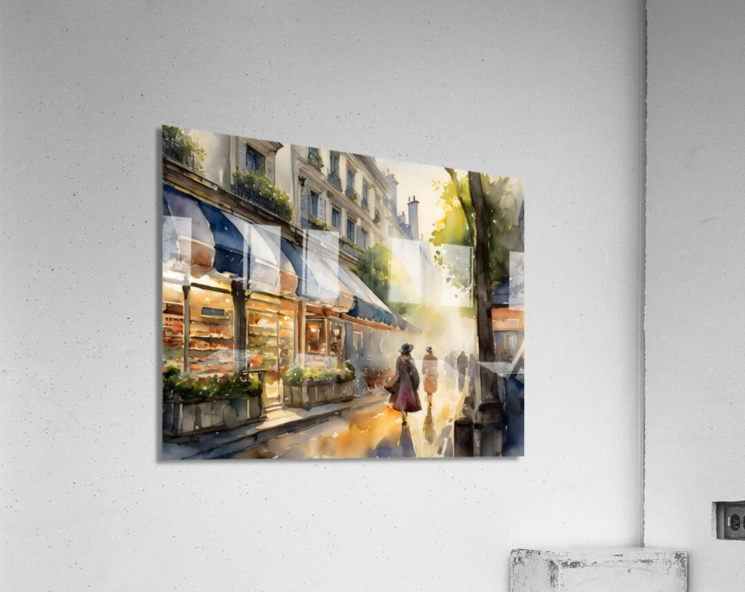 Street Shops in Paris  Acrylic Print 