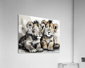 Little Lion Cubs  Impression acrylique