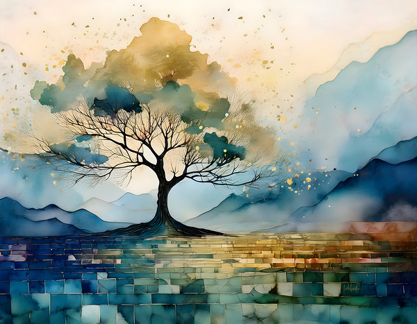 Golden Tree Mosiac Digital Download