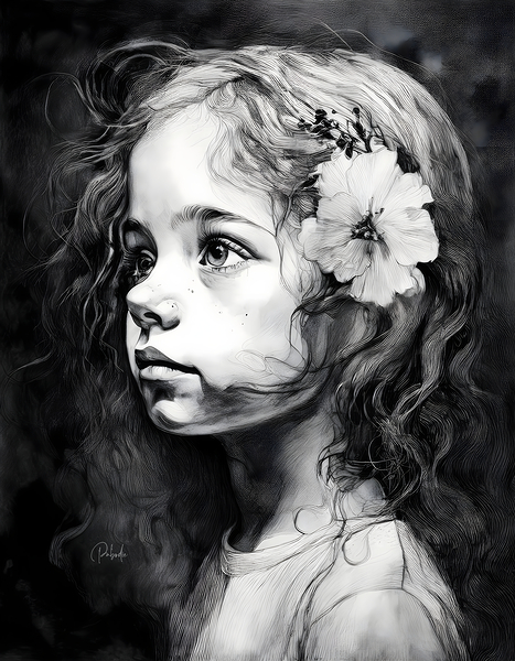 Windswept Curls Print