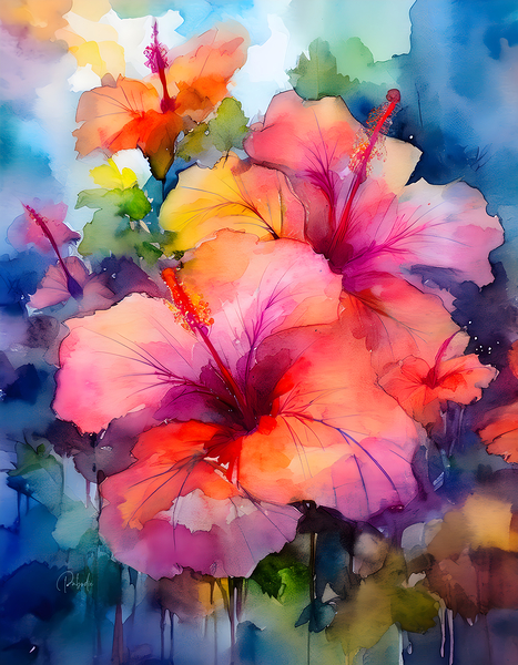 Hibiscus Bouquet Print