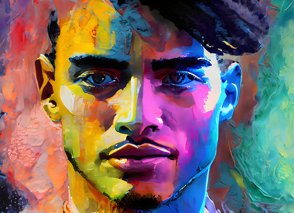 Abstract Faces IV Print