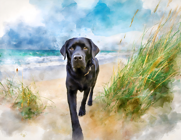 Black Lab Living His Best Life by Pabodie Art