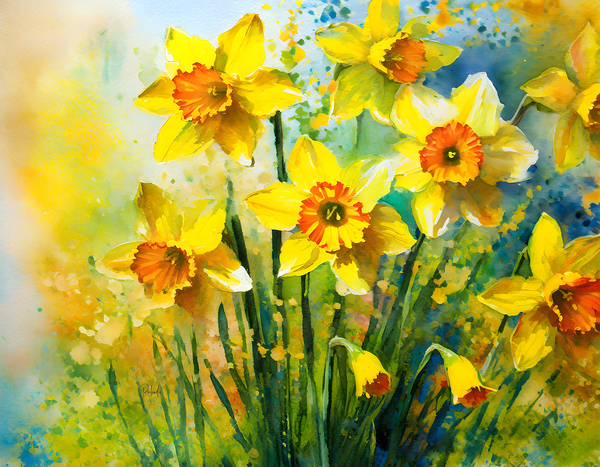Bright Daffodills by Pabodie Art