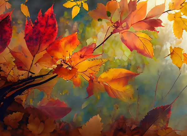 Fall Leaves in the Mist II Print