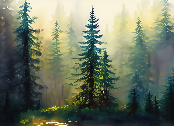 Fir Tree Forest by Pabodie Art
