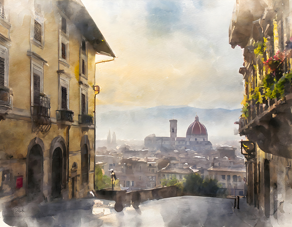 Florence Italy City View by Pabodie Art