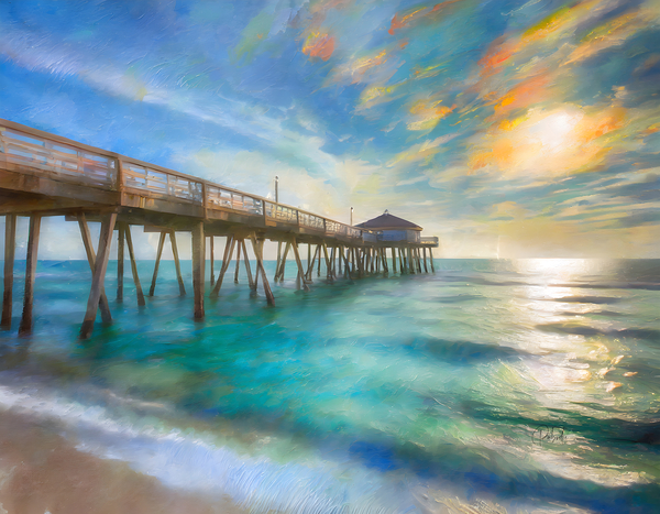 Florida FIshing Pier by Pabodie Art