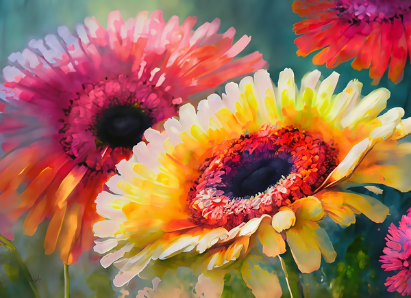 Gerbera Daisies I Print