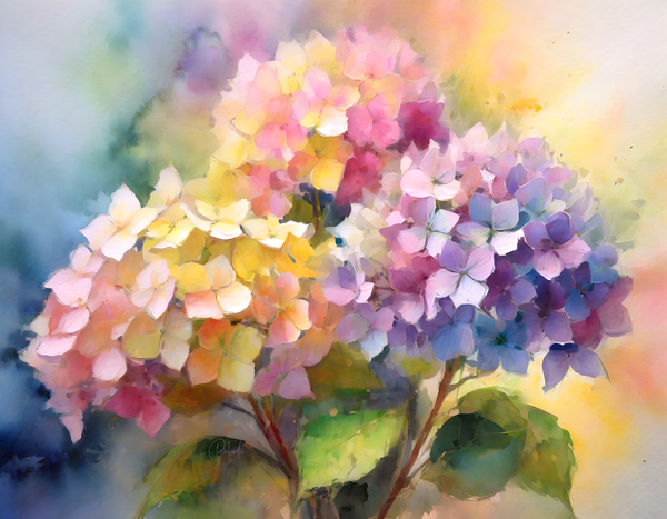 Hydrangea Blooms by Pabodie Art