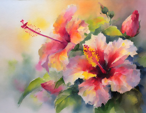 Just For Today Hibiscus Print