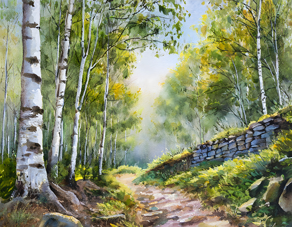 Path Through The Birches by Pabodie Art