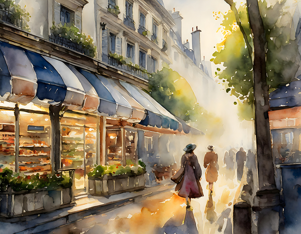 Street Shops in Paris by Pabodie Art