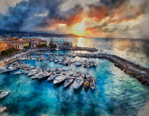 Sunrise Over Cannes Print