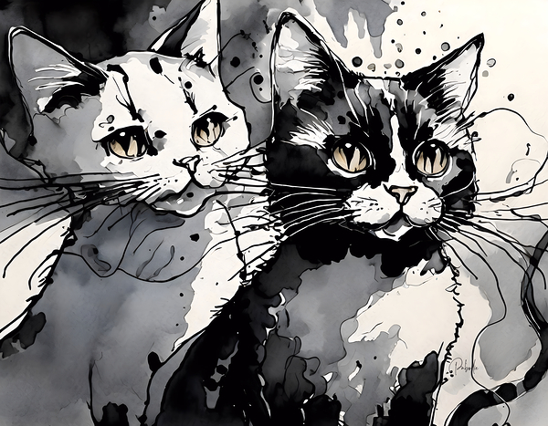 Two Fine Felines by Pabodie Art
