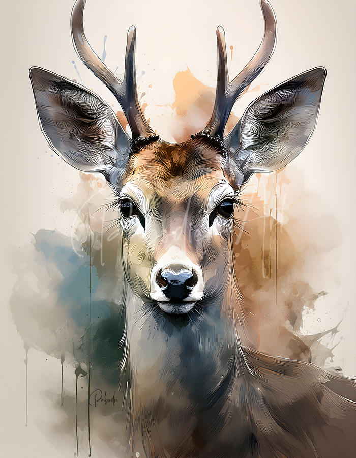 The Eyes of a Deer Inkwash  Imprimer